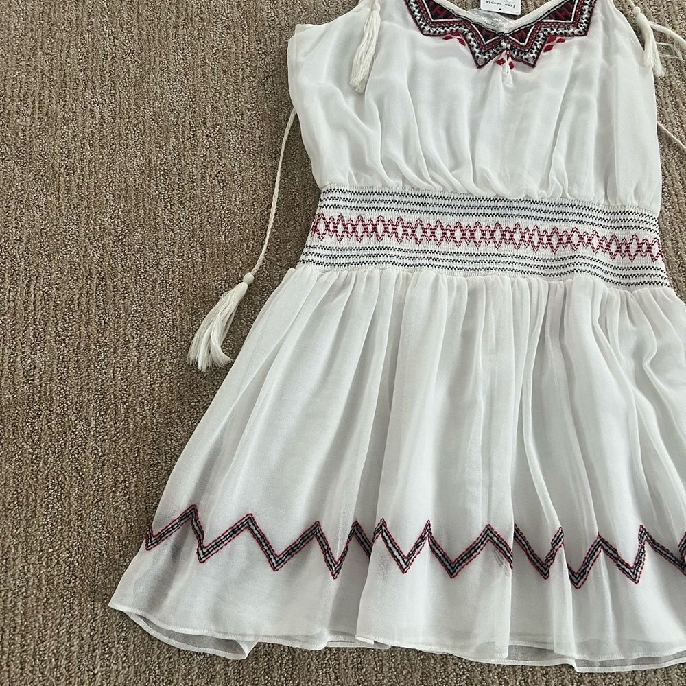 Free People White Fit and Flare Summery Sun Dress - Picture 2 of 7